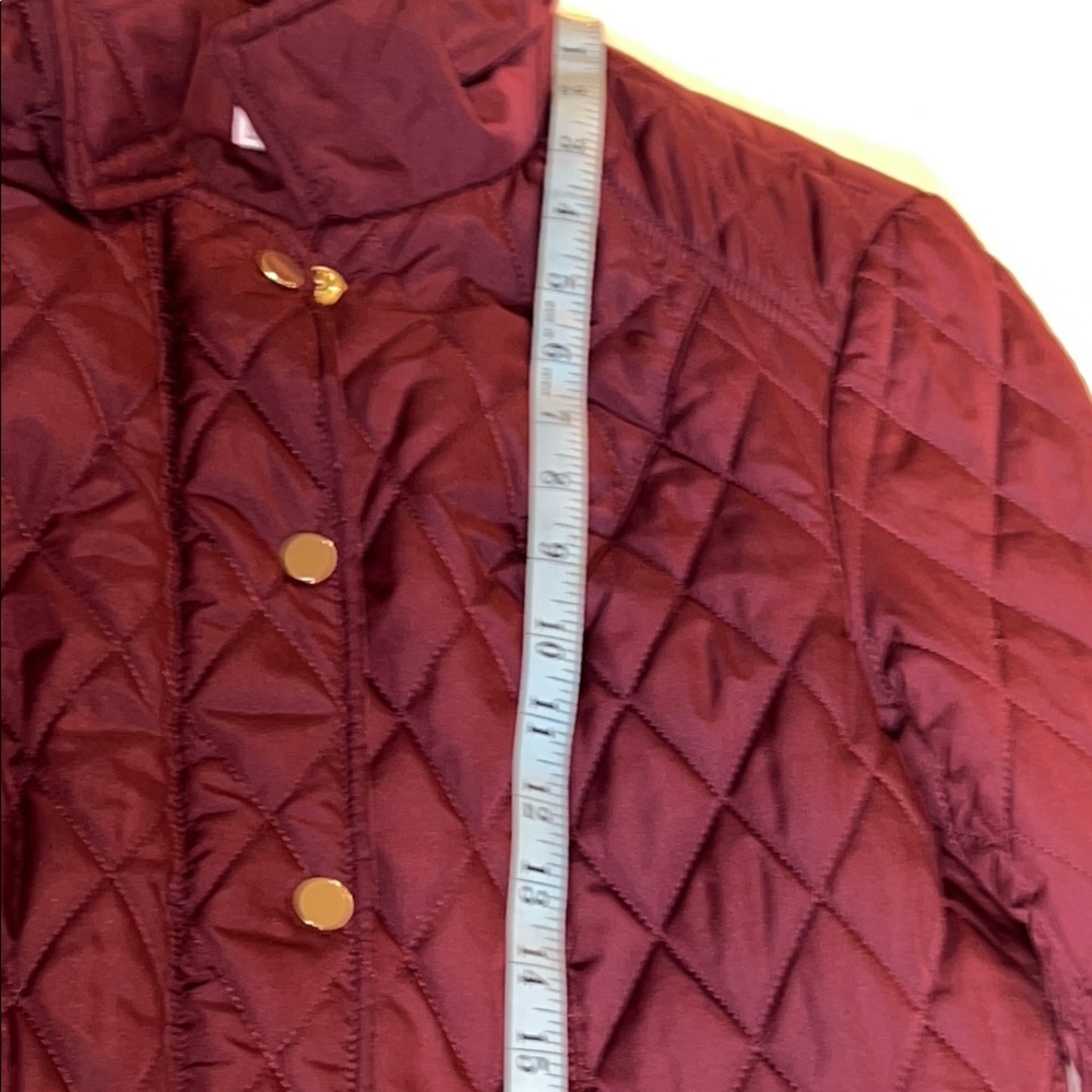 Charter Club Women’s Burgundy Puffer Jacket Quilted Insulated Gold Hardware SZ M - Picture 14 of 16